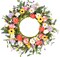 Artificial Flower Wreath,20” Purple Yellow White Pink Floral Wreath Spring and Summer Wreath Front Door Wreath for Home Party Festival Wedding Decor